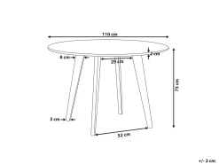 Spisebord MOSBY Hvid marmor 110 cm 110 cm