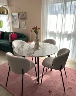 Spisebord MOSBY Hvid marmor 110 cm 110 cm