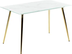 Spisebord MULGA Marmor/guld 120 cm 70 cm Hærdet glas