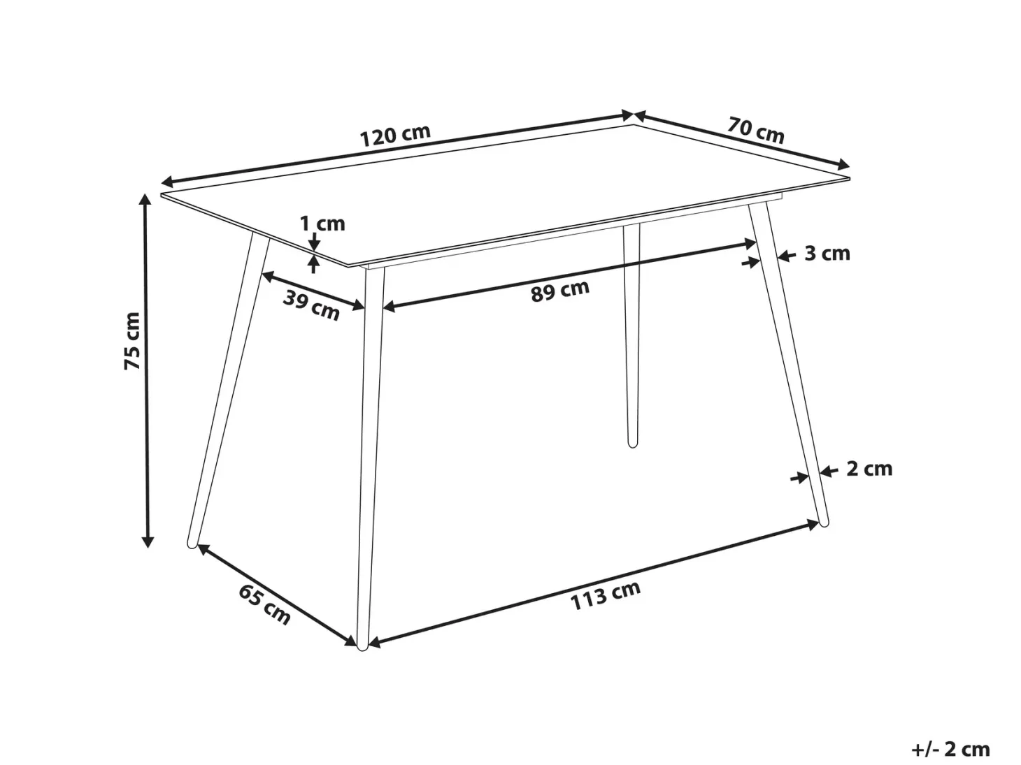 Spisebord MULGA Marmor/guld 120 cm 70 cm Hærdet glas