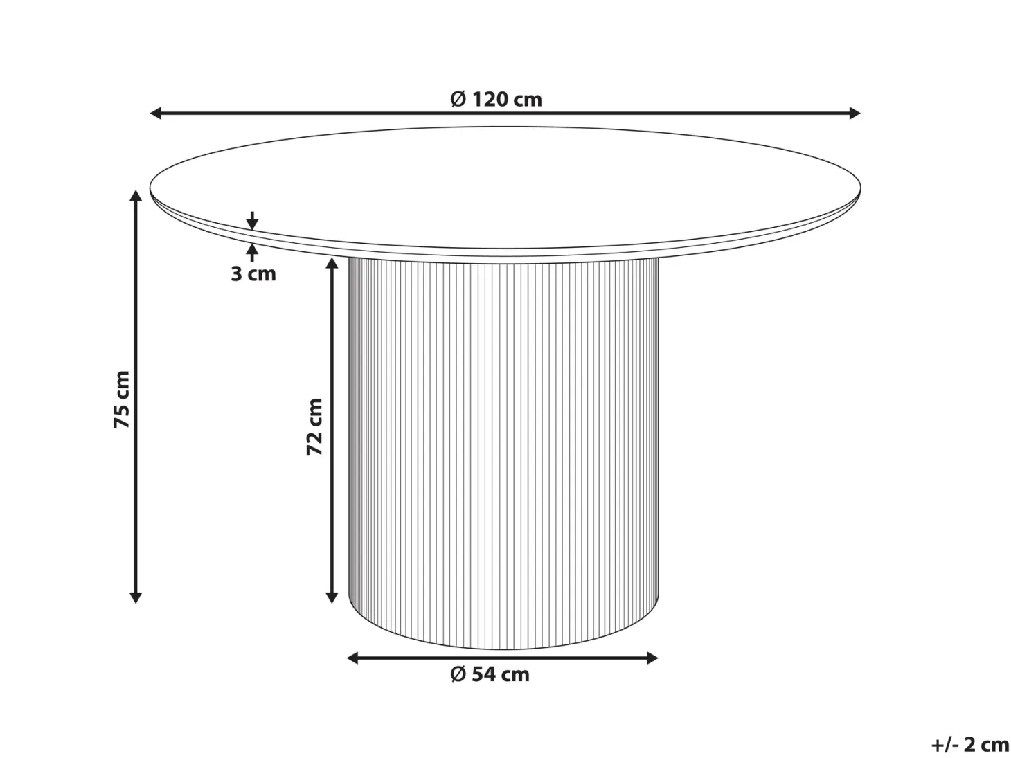 Spisebord NEWELL Lys Beige 120 cm 120 cm