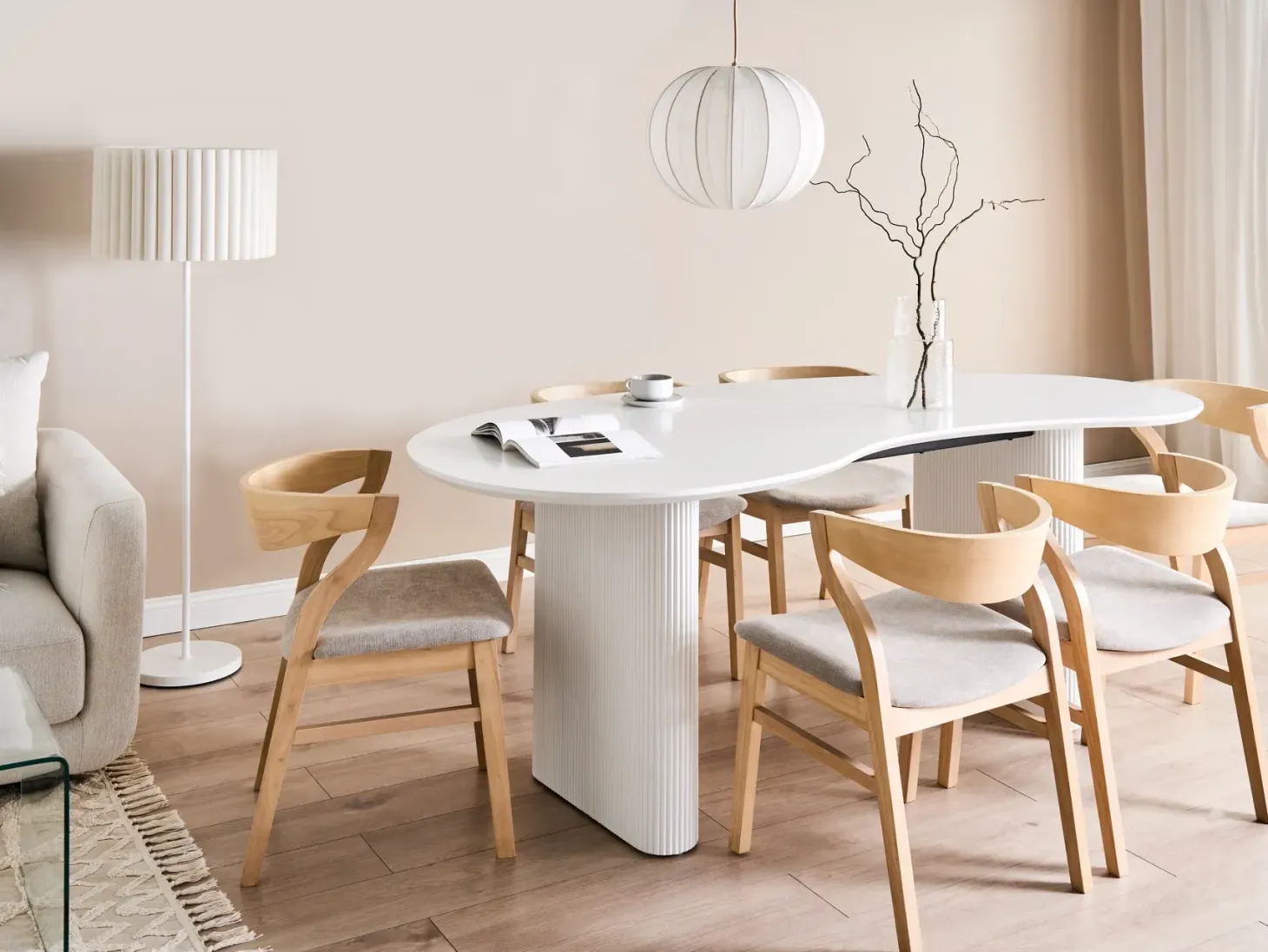 Spisebord PEERY Hvid 198 cm 93 cm