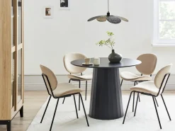 Spisebord PLATO Sort 100 cm 100 cm Metal