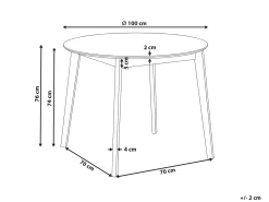 Spisebord ROXBY Hvid 100 cm 100 cm Fyretræ