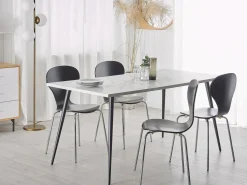 Spisebord SANTIAGO Hvid marmor 160 cm 80 cm