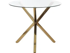 Spisebord SAVONI Guld 90 cm 90 cm Hærdet glas