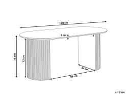 Spisebord SAVORY Sort 180 cm 90 cm