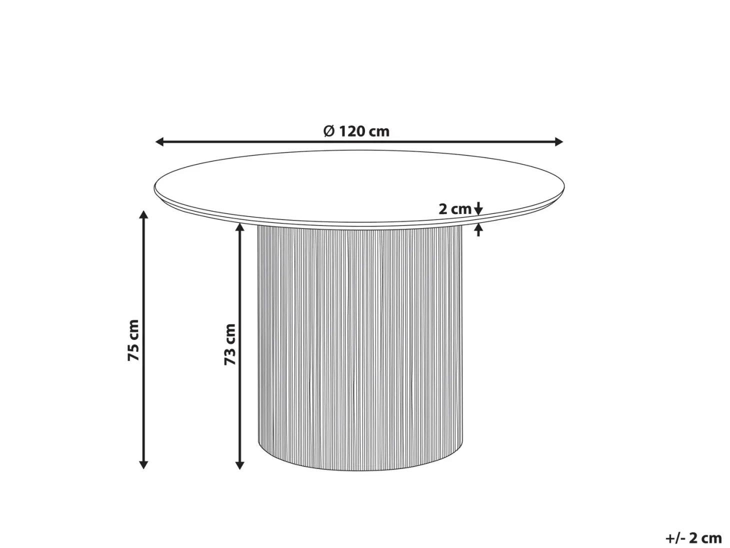 Spisebord SHEHO Lysebrun 120 cm 120 cm