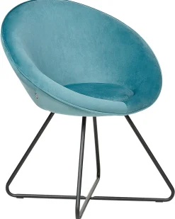 Spisebordsstol FLOBY II Velour Himmelblå