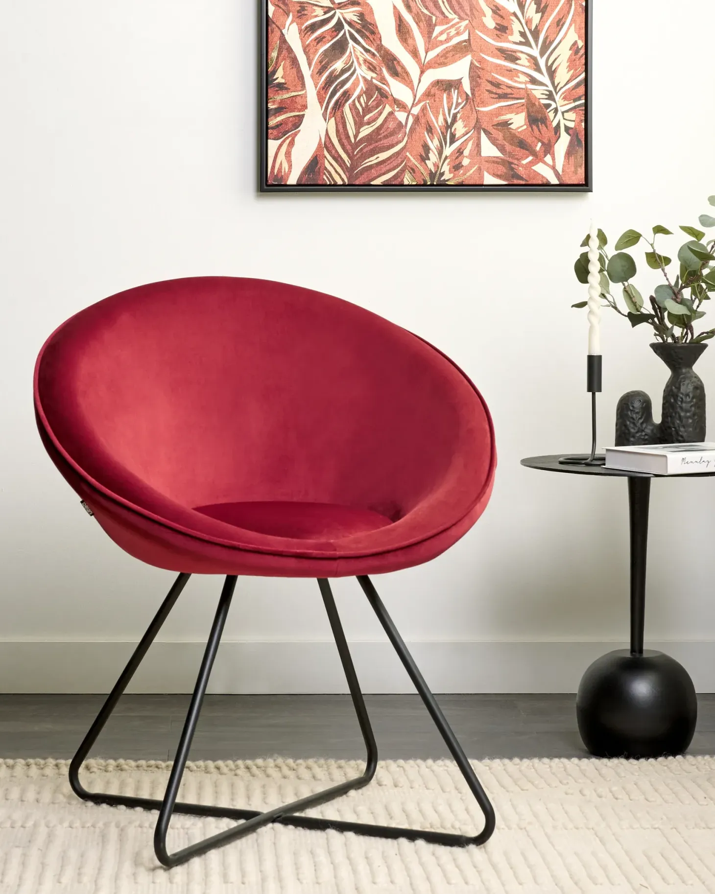 Spisebordsstol FLOBY II Velour Rød