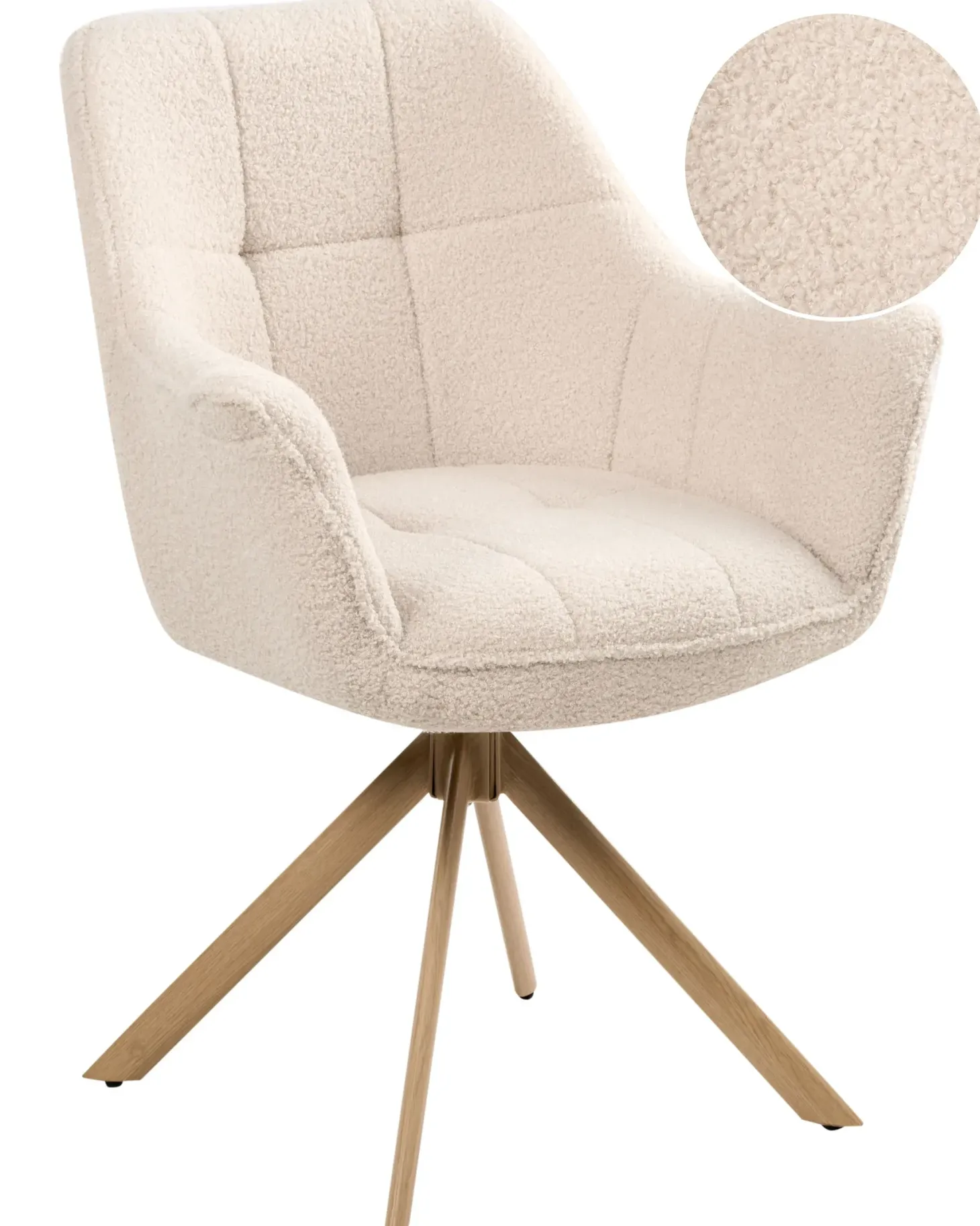 Spisebordsstol HAYDEN Boucle Lys Beige
