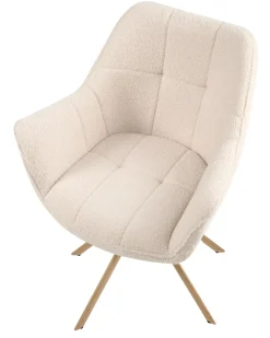 Spisebordsstol HAYDEN Boucle Lys Beige