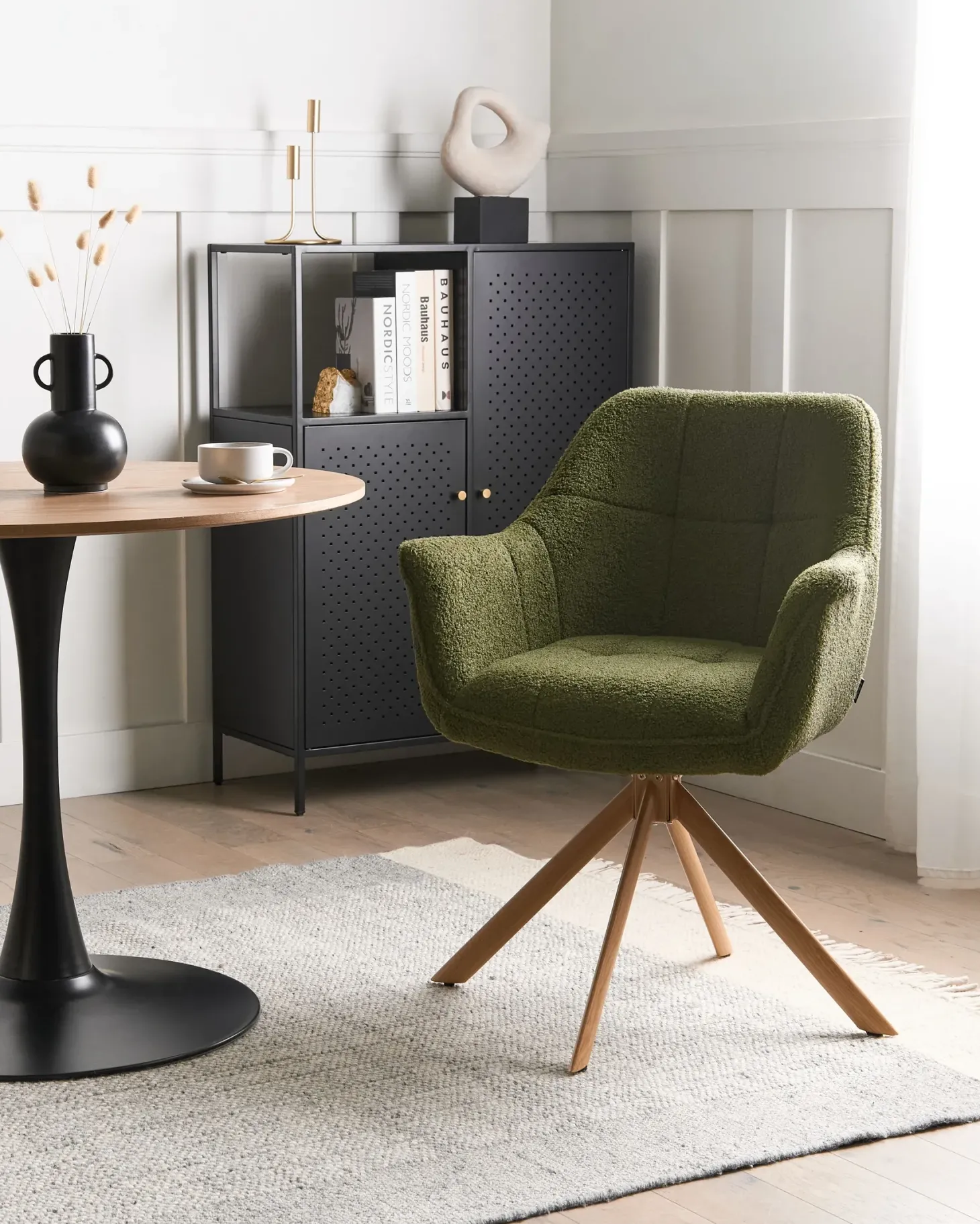 Spisebordsstol HAYDEN Boucle Grøn