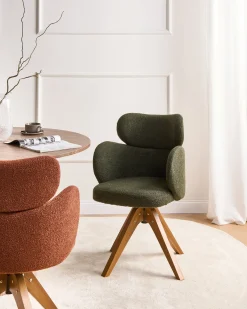 Spisebordsstol MARCY Boucle Mørkegrøn