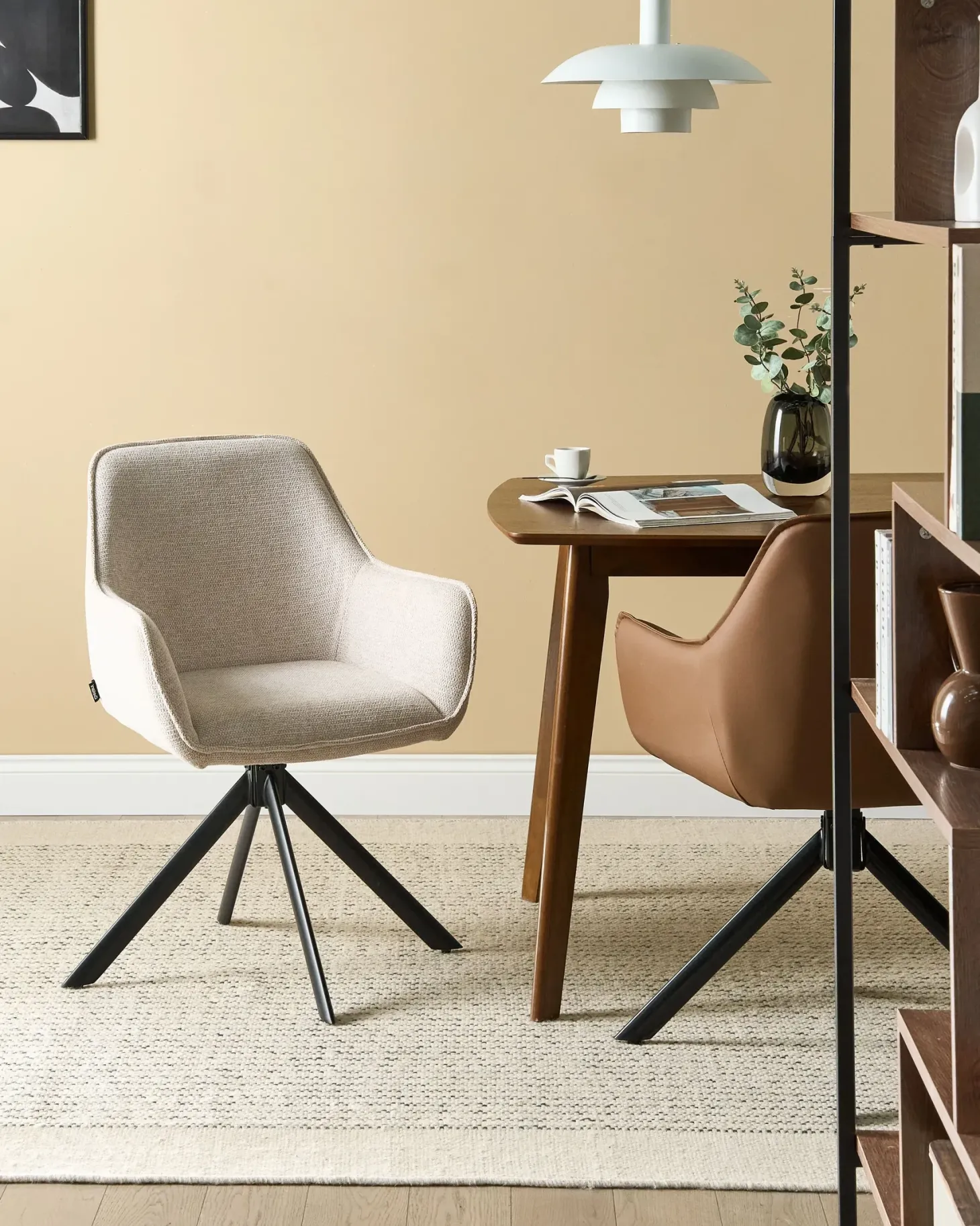 Spisebordsstol MORNAS Kunstlinned Lys Beige