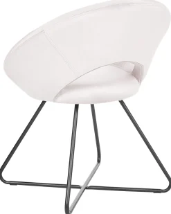Spisebordsstol RACHEL Velour Cremehvid