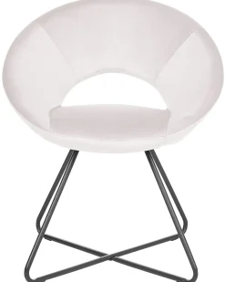 Spisebordsstol RACHEL Velour Cremehvid