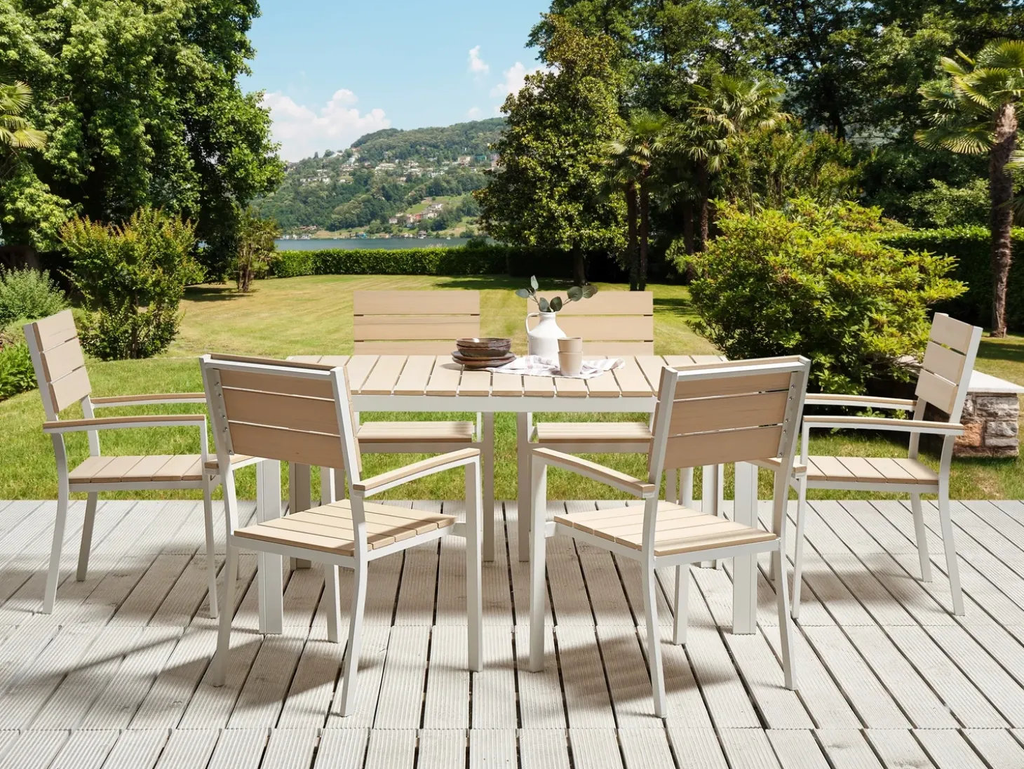 Spisebord til 6 COMO 150 cm 90 cm Beige