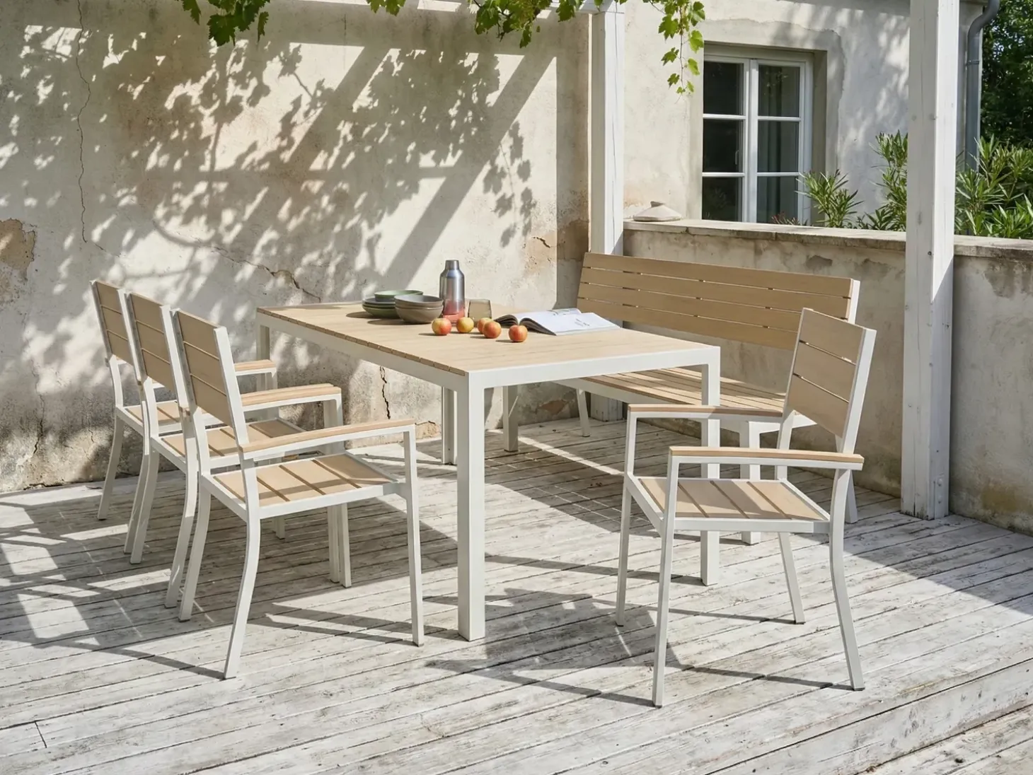 Spisebord til 8 COMO 184 cm 90 cm Beige