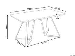 Spisebord UPTON Lysebrun 140 cm 80 cm