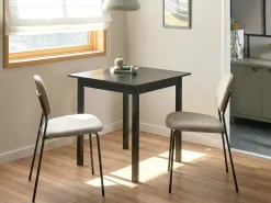 Spisebord VERITAS Sort 75 cm 75 cm Fyretræ