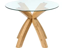 Spisebord YAPP Lysebrun 100 cm 100 cm Hærdet glas