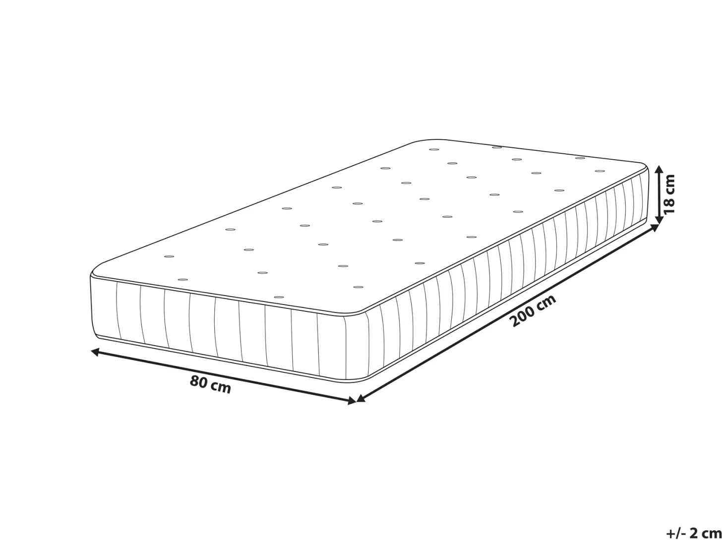 Springmadras DUO H3/4 Fast H2/3 Medium 80 x 200 cm