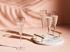 Sæt af 4 champagnefløjter TOPAZ 250 ml Transparent