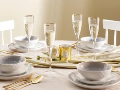 Sæt af 4 champagnefløjter TOPAZ 250 ml Transparent