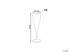 Sæt af 4 champagnefløjter TOPAZ 250 ml Transparent