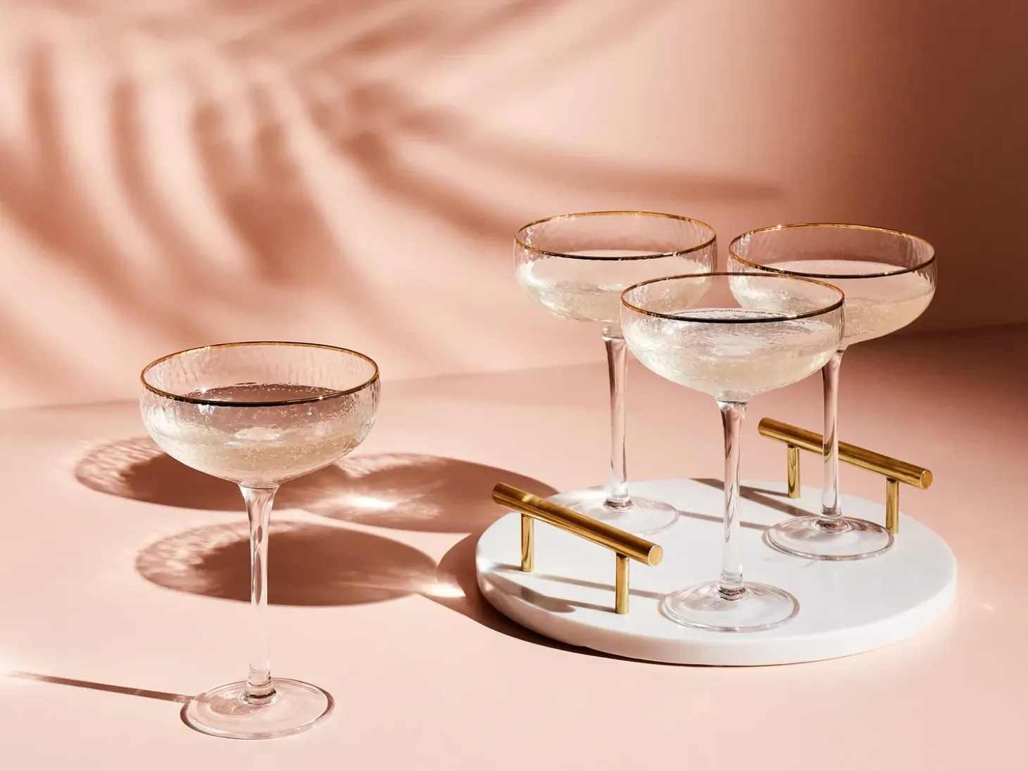 Sæt af 4 champagne-underkopper TOPAZ 450 ml Transparent