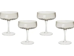 Sæt af 4 champagne-underkopper QUARTZ 170 ml Grå