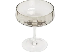Sæt af 4 champagne-underkopper QUARTZ 170 ml Grå