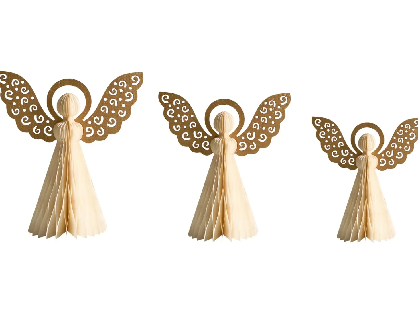 Sæt af 3 figurer EIRA Engel 24/28/33 cm Beige