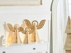 Sæt af 3 figurer EIRA Engel 24/28/33 cm Beige