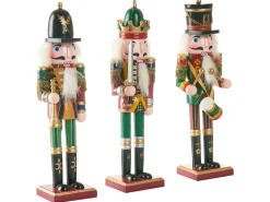 Sæt af 3 figurer LJUSNAN Nøddeknækker 30 cm Mørkegrøn