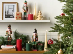 Sæt af 3 figurer LJUSNAN Nøddeknækker 30 cm Mørkegrøn