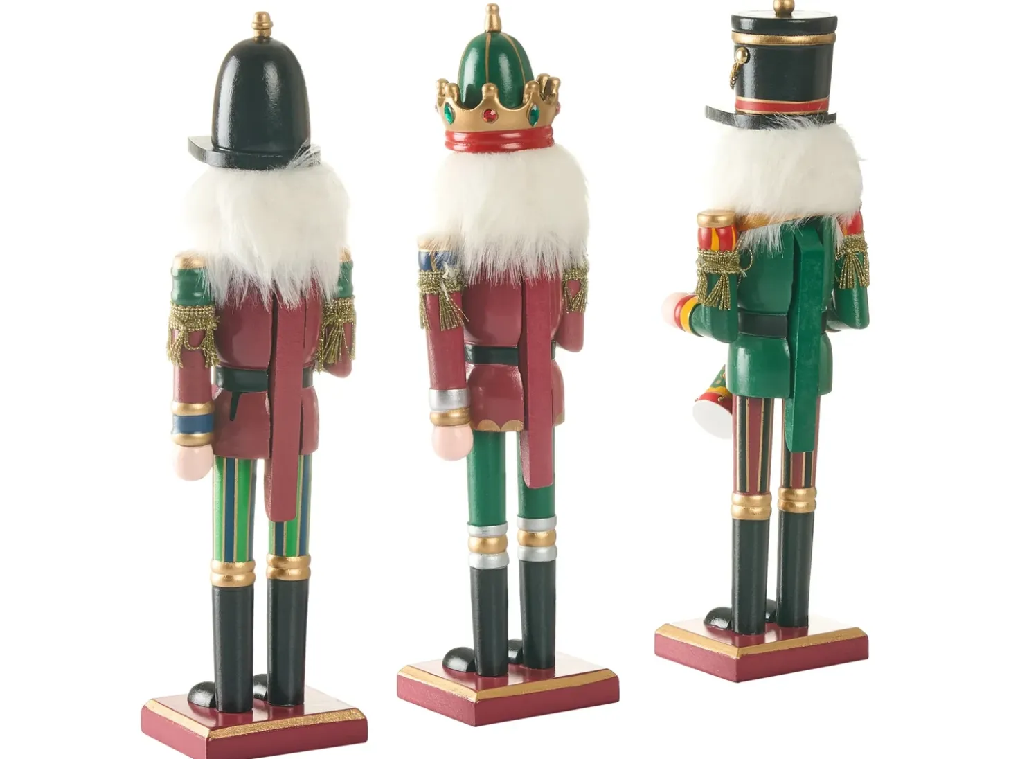 Sæt af 3 figurer LJUSNAN Nøddeknækker 30 cm Mørkegrøn