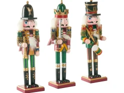 Sæt af 3 figurer LJUSNAN Nøddeknækker 30 cm Mørkegrøn