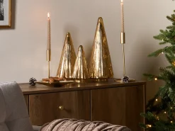 Sæt af 3 figurer OYEREN Juletræ 21/29/37 cm Guld