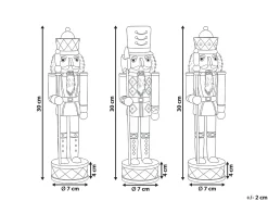 Sæt af 3 figurer RICKLEAN Nøddeknækker 30 cm Rød/Hvid