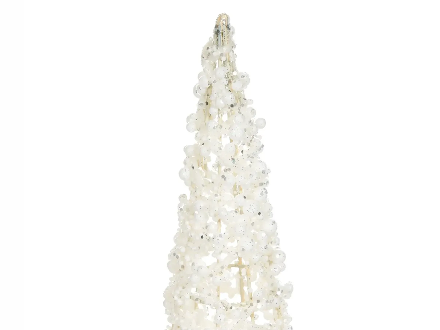 Sæt af 3 figurer ROSAN Juletræ 40/50/60 cm Hvid