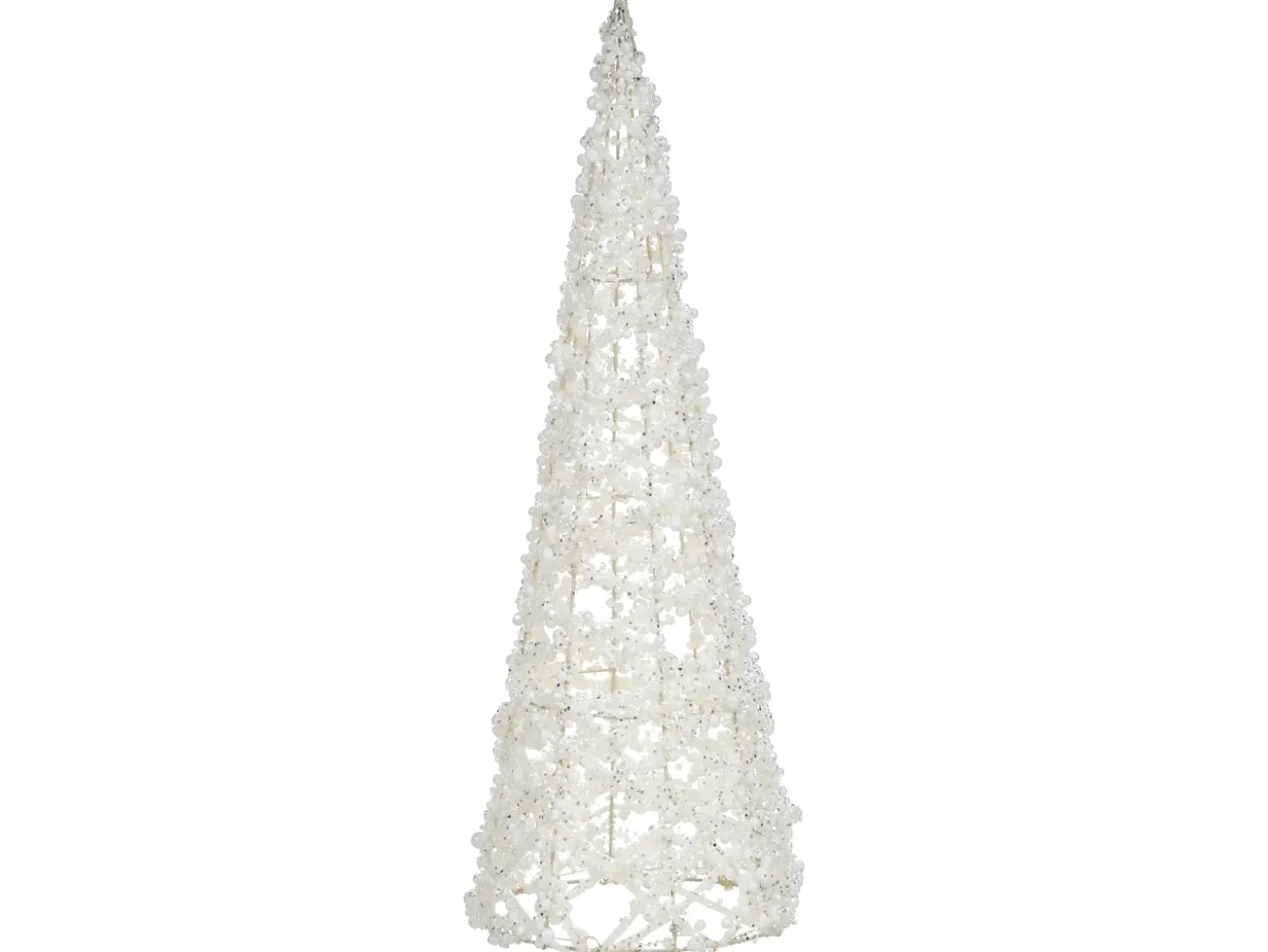 Sæt af 3 figurer ROSAN Juletræ 40/50/60 cm Hvid