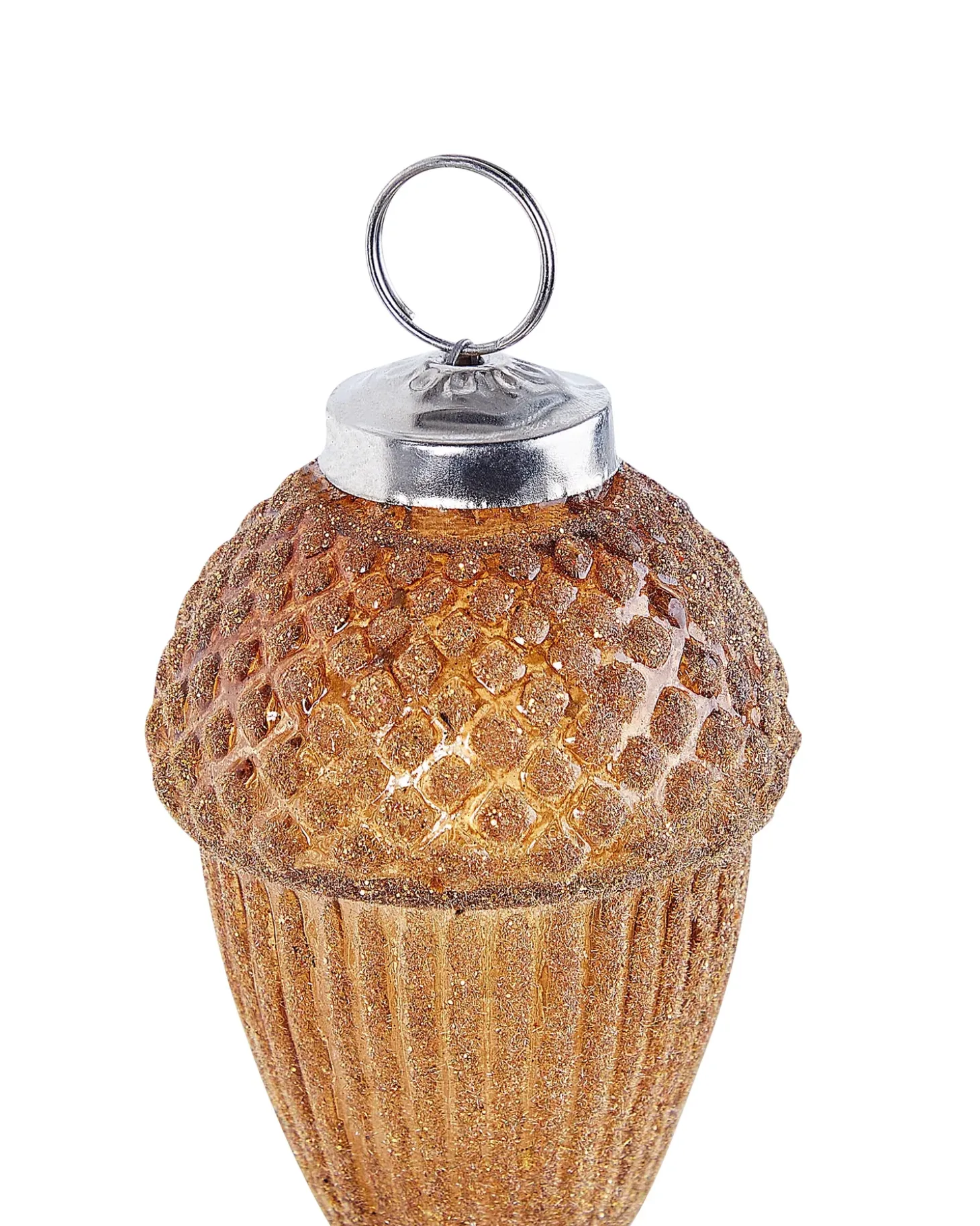 Sæt af 6 julekugler AMBRE Glas Guld