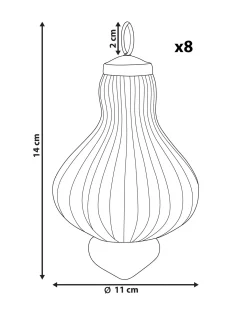 Sæt af 8 julekugler BRILLANT Glas Grøn