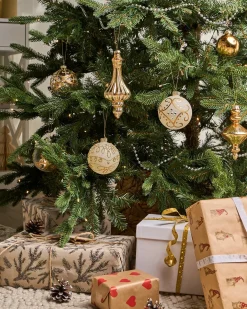 Sæt af 70 julekugler FLICKER Glas Guld