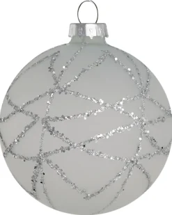 Sæt af 35 julekugler FROSTFALL Glas Grå