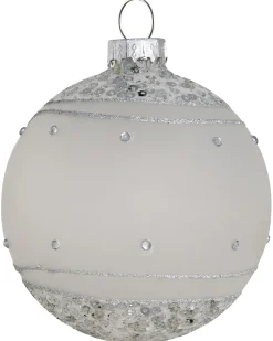 Sæt af 35 julekugler FROSTFALL Glas Grå