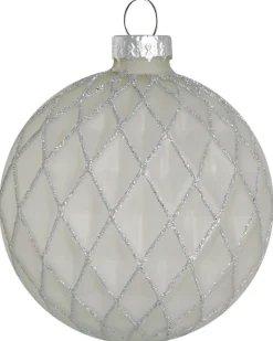 Sæt af 35 julekugler FROSTFALL Glas Grå
