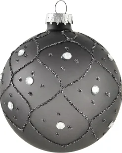 Sæt af 35 julekugler FROSTFALL Glas Grå
